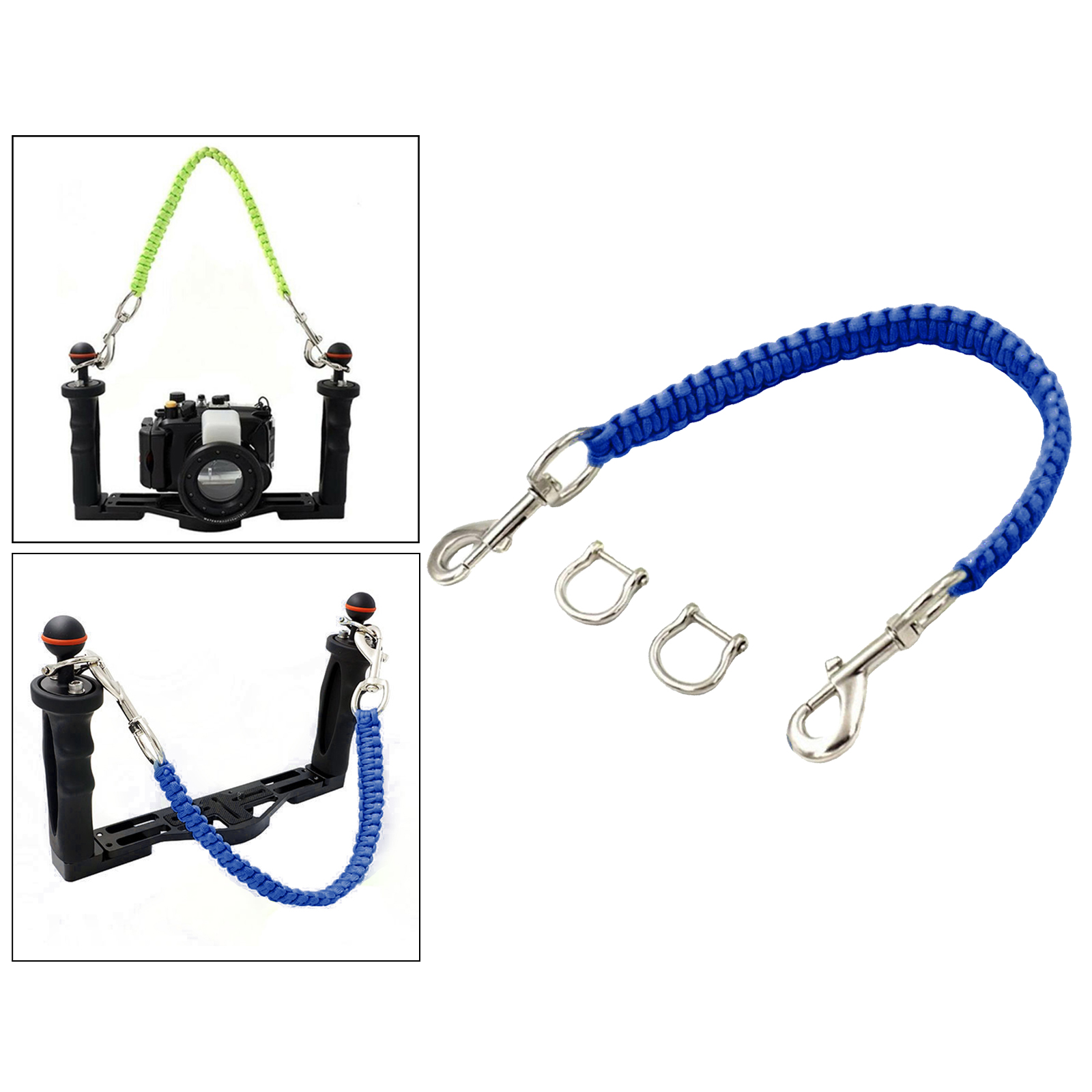 Duiken Camera Waterdichte Case Handvat Touw Riem Onderwater Fotografie: Blue