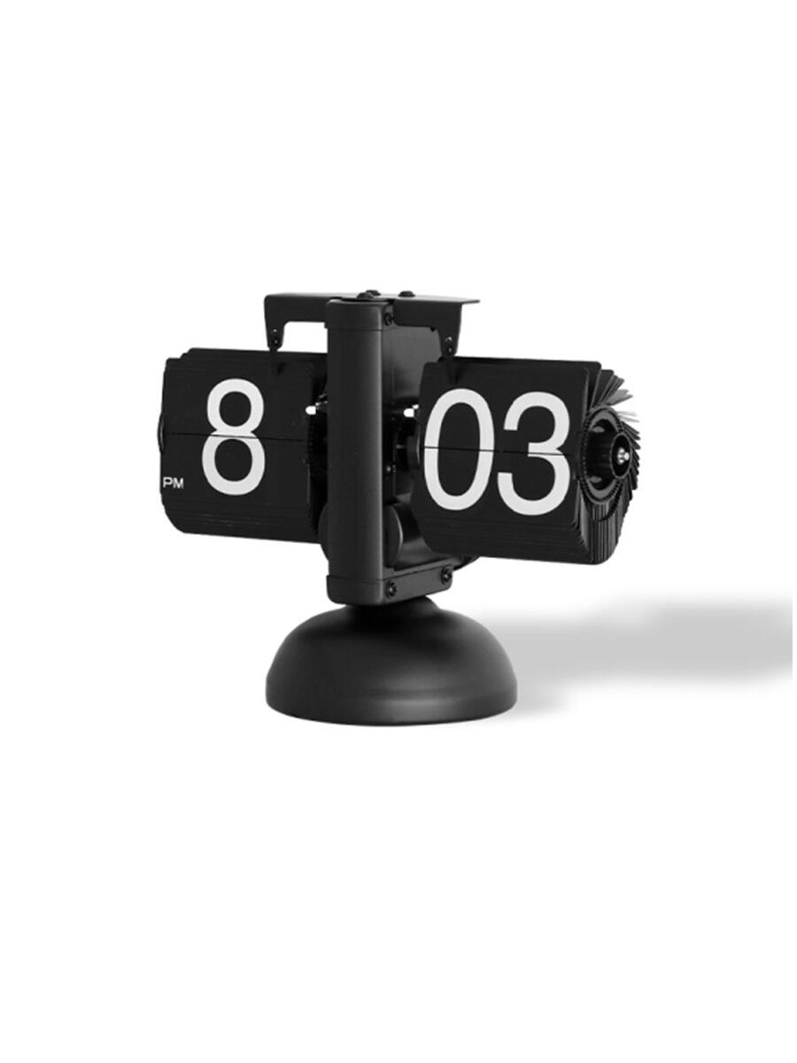 Reloj Digital con tapa Vintage, reloj de mesa con página abatible automática mecánica, reloj Digital con tapa para oficina, de decoración para el hogar: BLANCO
