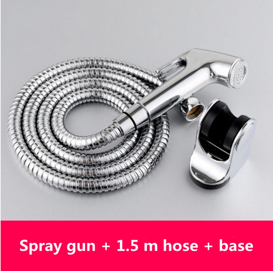 Multifunktionale wc hand bidet wasserhahn bad bidet dusche sprayer messing T adapter 1,5 m schlauch tank süchtig halter einfach installieren: Wash nozzle set A