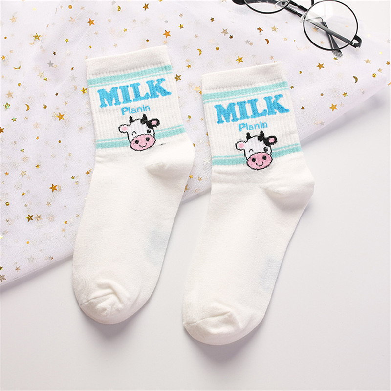 Kevät ja kesä unisex hauska sarjakuva banaanisukat harajuku cool rullalauta sokken art puuvilla hipsteri iloiset hedelmäsukat: 7