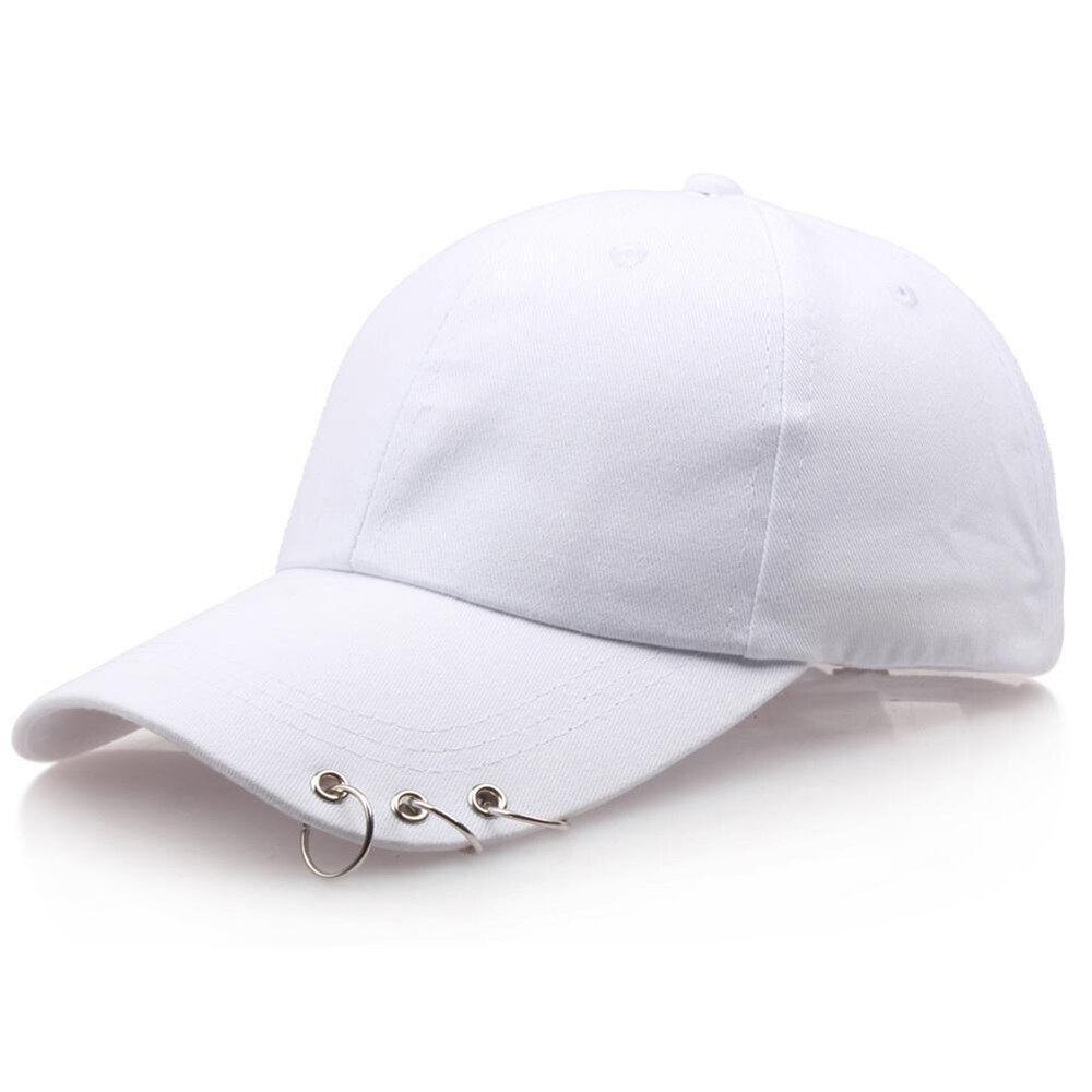 Gorra de béisbol de Tres anillos Pin, gorra de béisbol Unisex informal ajustable, gorra de béisbol en color blanco y rosa, novedad de: white