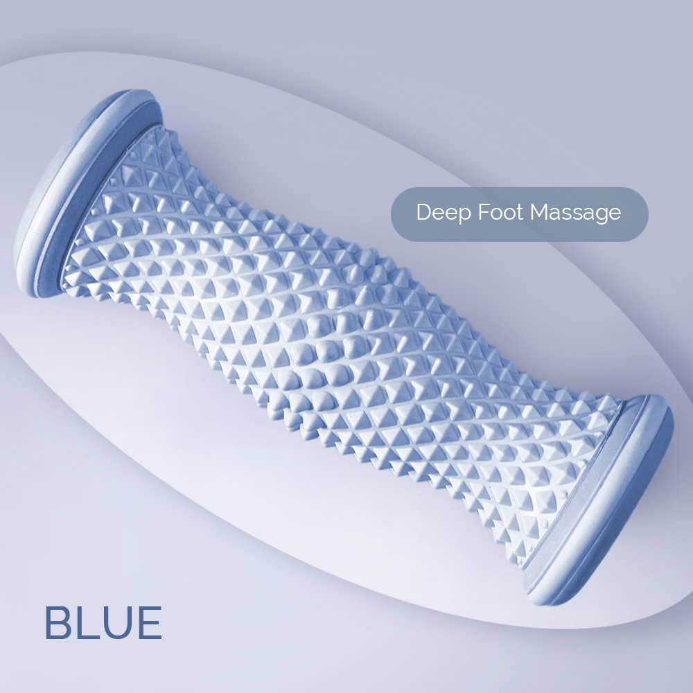Fotmassagerulle yogamassageboll plantar fascia-rulle ben hand fotmassage: Blå