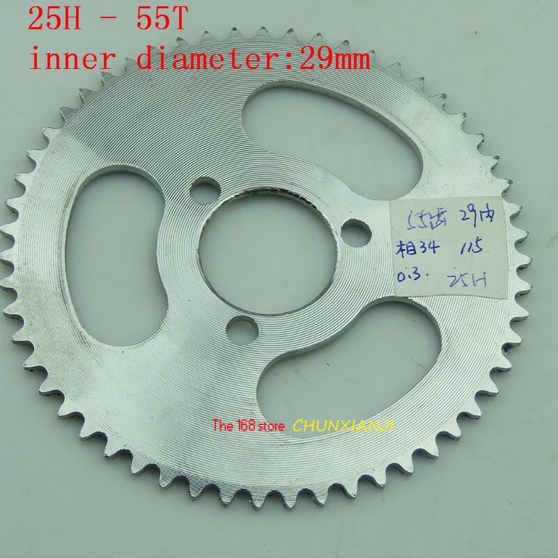 Super Rear Sprocket 25H 55T 29mm 55 Tooth Silver For 47cc 49cc Pocket Bike Mini ATV Moped Scooters Pit Dirt Motard and Bike