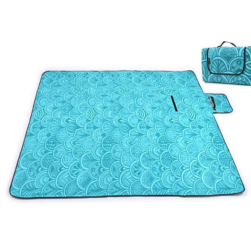 Alfombra para pícnic plegable, a prueba de agua, de 200x200CM, para exterior, Camping, playa, manta a prueba de humedad, alfombra portátil para acampar, senderismo y playa: A