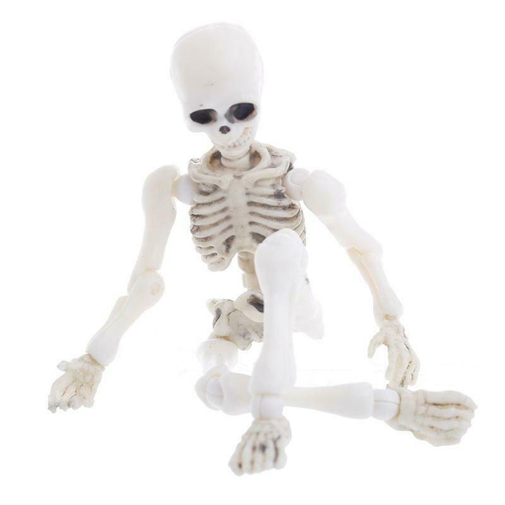 1PC Halloween Movable Skeleton Human Model Skull Full Body Mini Toy Skeleton Skull Halloween Ornament Horror Decoration Props