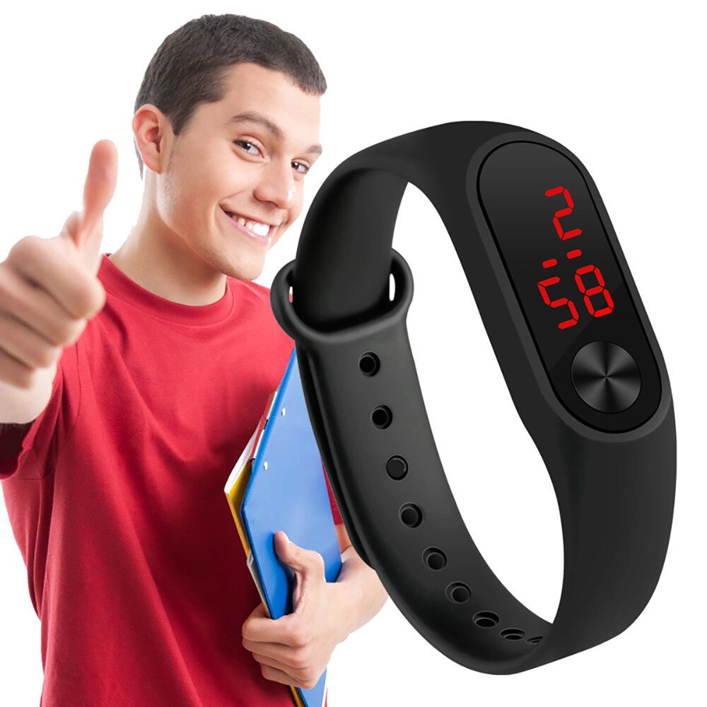 Led-armbanduhr, elektronisches modell für schüler, kinder und #39 , sportuhr mit kalenderfunktion, trendige paaruhr, auf lager