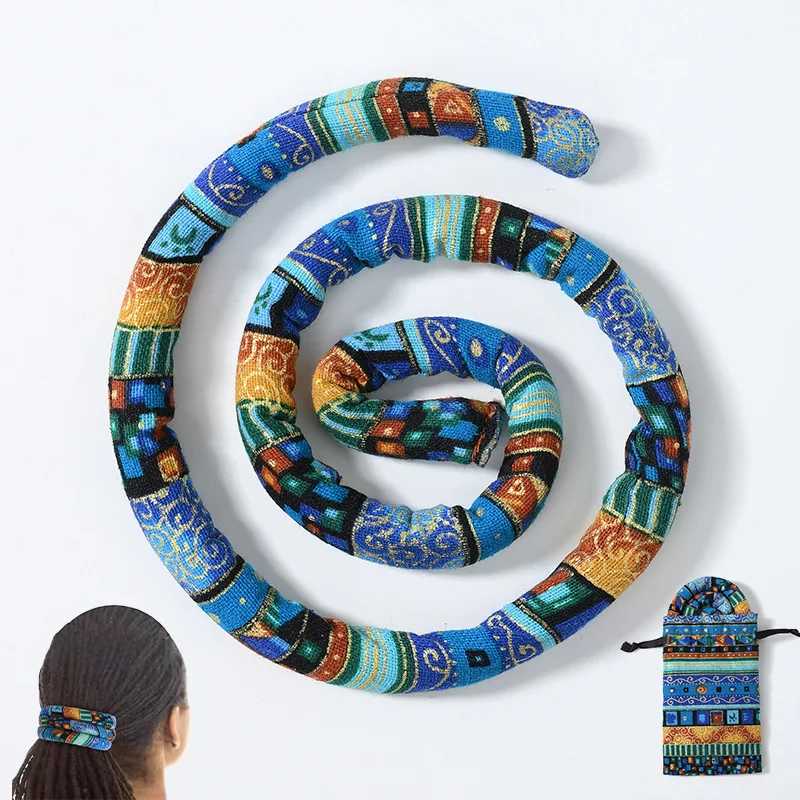 Buigbare Dreadlocks Haarband Spiraal Lock Haarbanden Lange Paardenstaart Houders Etnische Haarband Touw voor Vrouwen Meisjes Haaraccessoires: Oranje