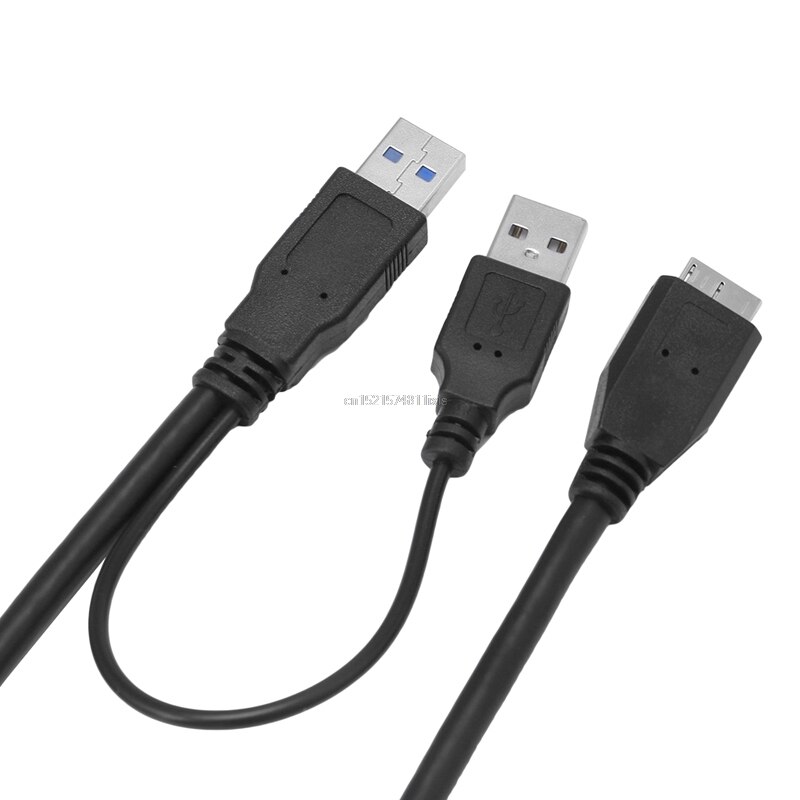 Usb 3.0 dual power y shape 2 x type a - micro b kaapeli ulkoinen kiintolevylevy