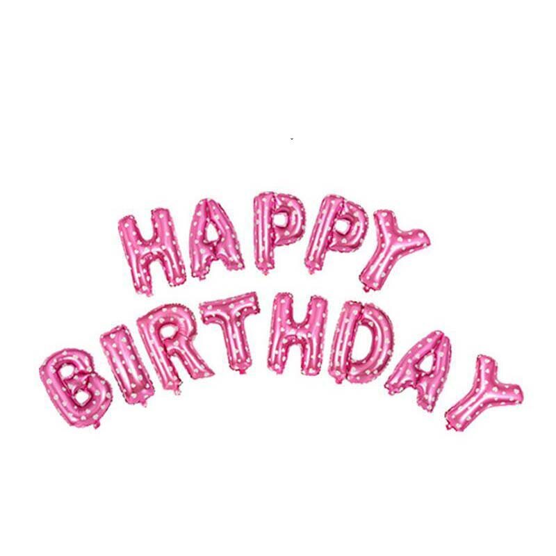 Fargerik gratulerer med dagen bunting bannere 1st bursdagsballonger fest blå rosa 16 tommers aluminiumsdekor folie bokstaver festrekvisita: Multi