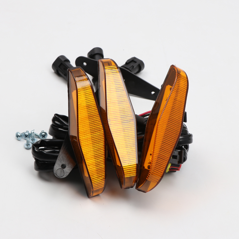 For Toyota 4Runner TRD Pro - Exterior Yellow Front Grill Grilles Lights Amber Front Grille Lighting 3PCS