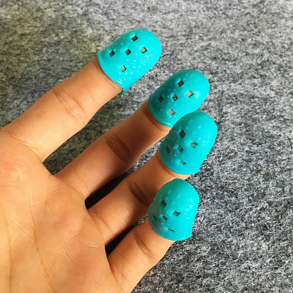 4 stk. silikone guitar tommelfinger basfingervælger beskytter plektrum fingerbeskytter mod skoldning