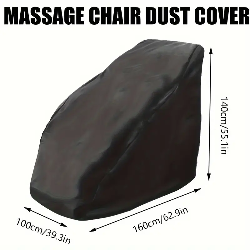 1pcs Black Polyester Massage Chair Cover, 210D Oxford Fabric, UV and Scratch Resistant with Stretch Fastener Recliner dust cover: Default Title
