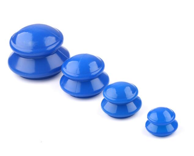 Cupping Kan Therapie Massage Sets-Siliconen Vacuüm Zuig Cupping Cups Voor Gezicht, Spier-En Gewrichtspijn Cellulitis: full set cup 4pcs