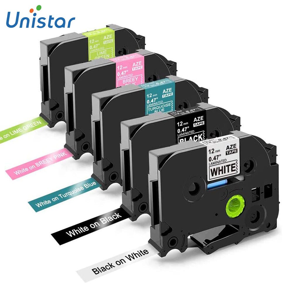 Label tape tze -231 for brother label tape 12mm 0,47 tze -335 tze -t535 tze-mqp 35 tz- mqg 35 compatible with brother labeler pt -1080