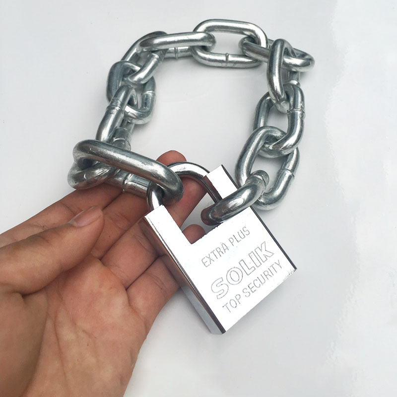 Cerradura de cadena antirrobo, candado de cadena de hierro antideslizante para puerta, triciclo, motocicleta, batería, candado de cadena para coche