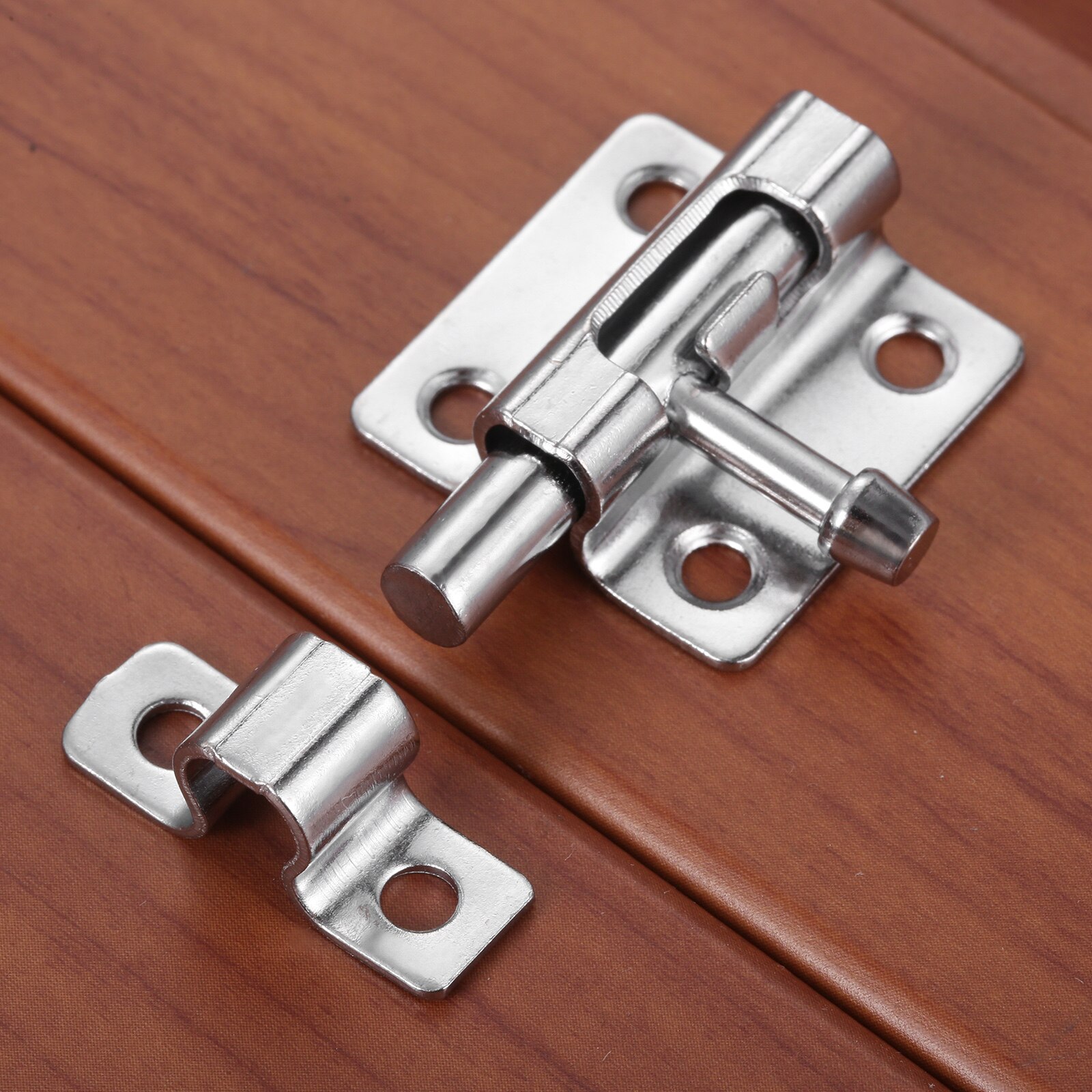 Loquet coulissant solide 41x30mm, 1 pièce, verrou de sécurité de porte en métal argenté, quincaillerie de porte avec vis