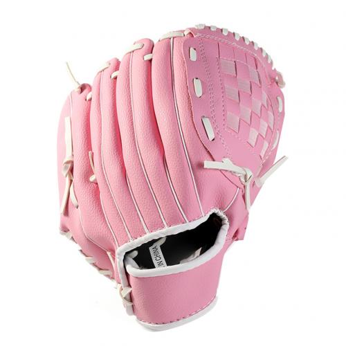 Guantes de béisbol para entrenamiento al aire libre para adultos, equipo deportivo para practicar Softball, para hombre y mujer, 1 unidad: Rosa / L