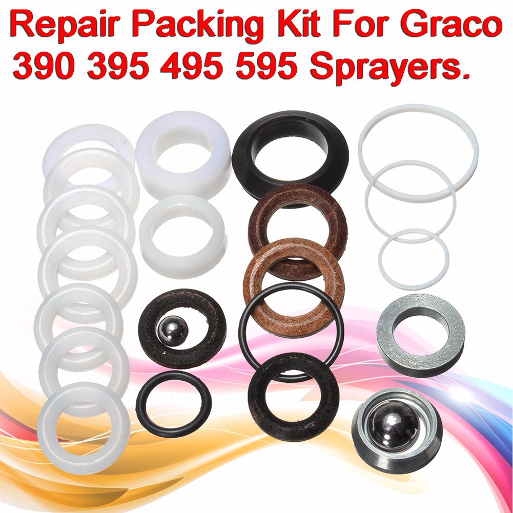 23pcs/set Airless Spray Seal Repair Kit Seal Assortment Easily Installation Sealing Gasket Washer Personal Car Elements
