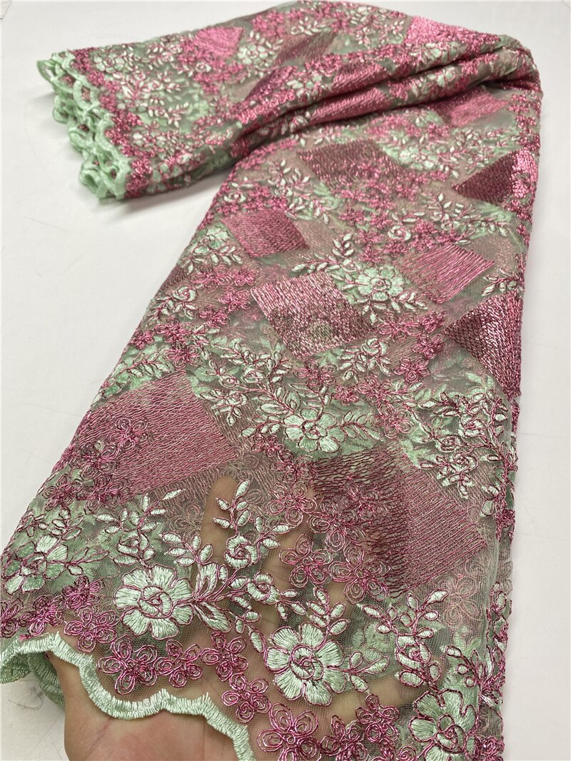 Royal Blue African Lace Fabric Lace Material Bridal French Nigerian Lace Fabrics For Wedding Sewing YA3677B-5