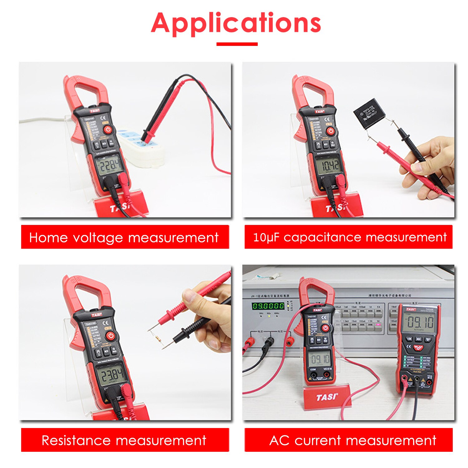 TASI TA8315A Digital Clamp Meter Multimeter Tester True RMS Multimeter Tester OHM NCV DC/AC Voltage Meter