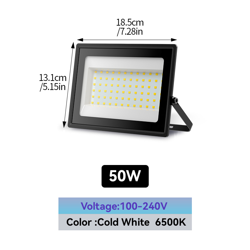 LED Projectielicht IP65 Waterdichte Reflector Spotlight 30W 50W 80W 100W 150W 200W Outdoor tuin Vierkante Straat Wandlamp: YELLOW