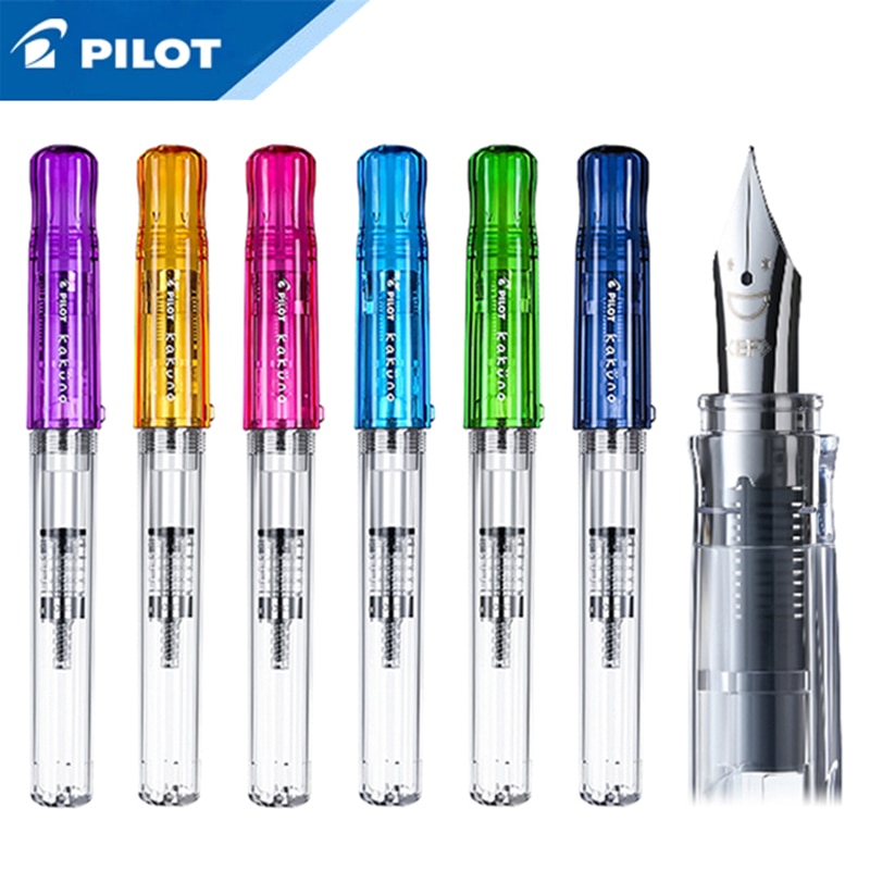 1Pcs Japan PILOT kakuno smile pen FKA-1SR EF / F / M transparent rod limited edition ABS resin material student practice pen