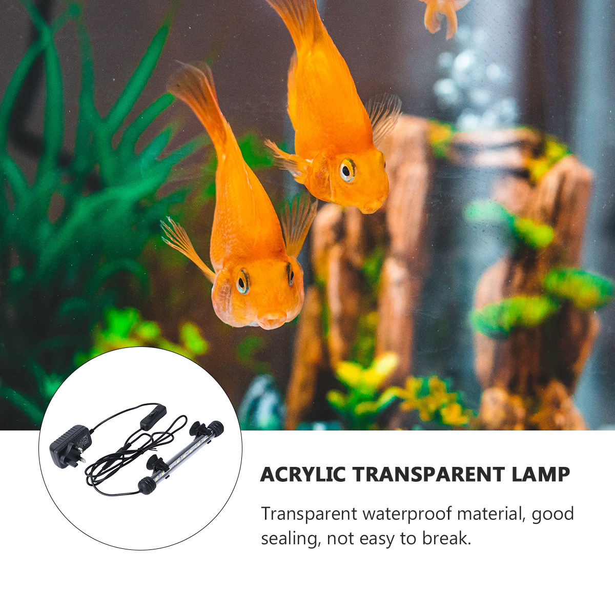 1Pc Aquarium Light Landscape Lighting Lamp Waterproof LED Lighting Lamp Fish Tank Decorative Lamp for Fish Tank (19CM with US