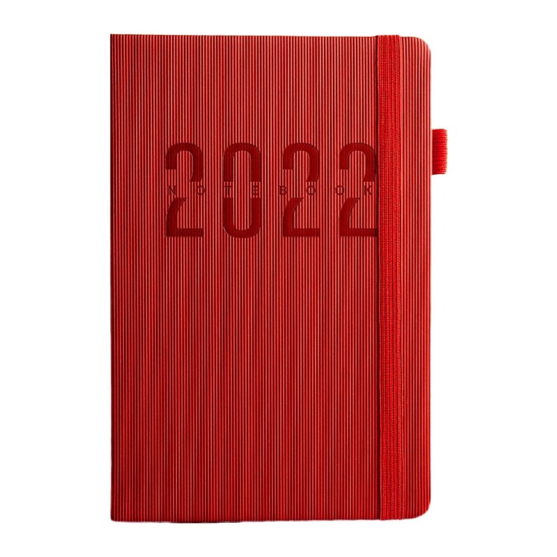 2022 Daily Planner Journal Appointment Diary Lined Daily Pages Hourly Timetable Spring Strap Closure for business Staff 1XCE: Burgundy