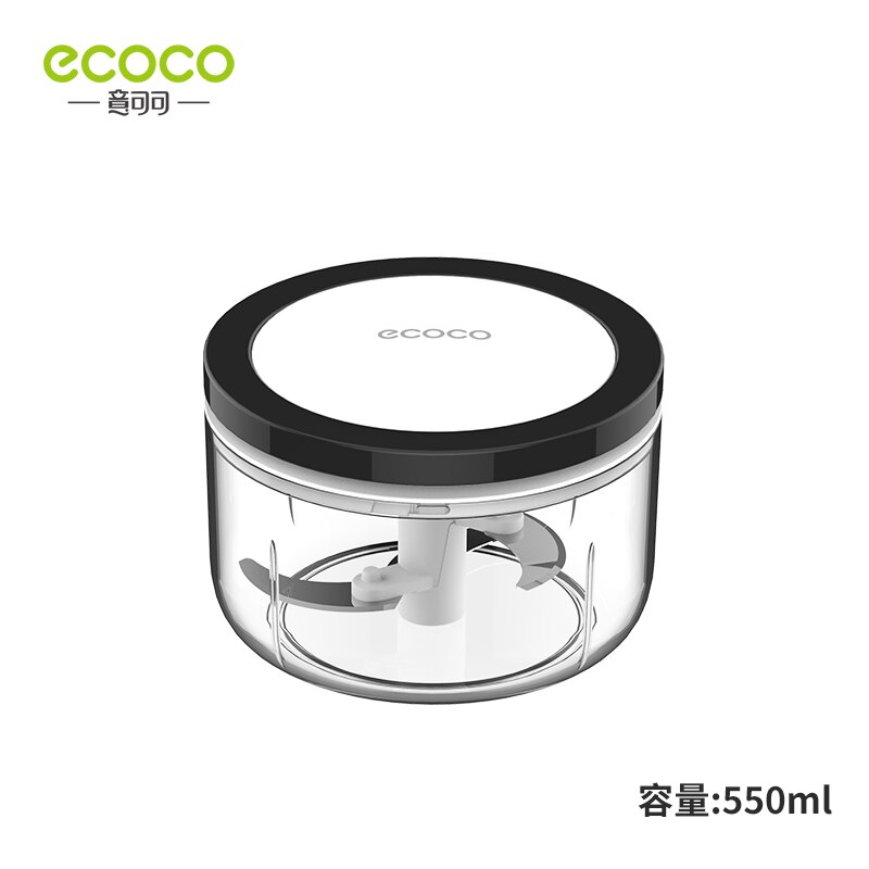 ECOCO Manual Food Chopper Pull Onion Chopper Large Vegetable Processor Blender Mincer Mixer for Egg Meat Salad Fruit Pesto Puree: 550ml Black
