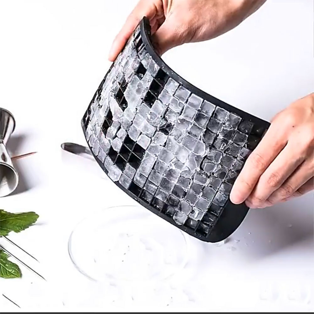 160 Grid Mini Silicone Ice Tray Ice Cubes Foldable Ice Mold Ice Breaker Ice Grid Tray Small Square Mold Ice Maker Silicone Mold