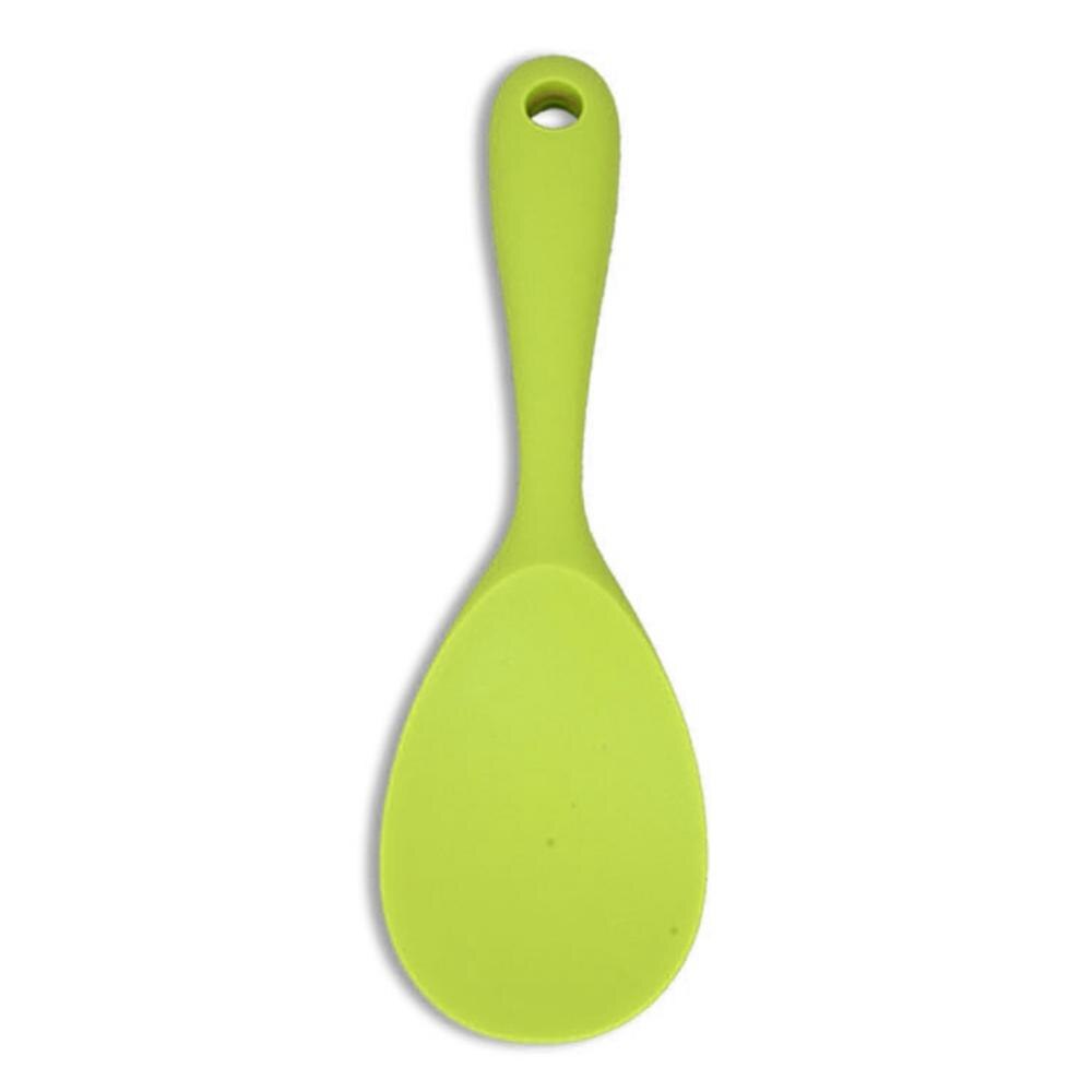 Cuillère à Riz En Silicone Breeshy - Couleur Vert Lait, Manche En Bois - Anti-adhésive, Ne Raye Pas Les Poêles - Pour Cuiseur à Riz Et Casseroles - 3