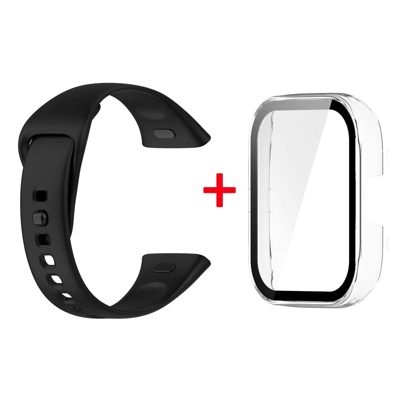 Silikonarmband + Hülle für Xiaomi Redmi Watch 3 Active Band Smartwatch Zubehör Sportarmband für Redmi Watch 3 Active/Lite Case: M / Weiß Licht Pin