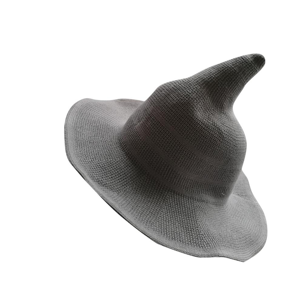 Sombrero moderno de bruja para Halloween para mujer, gorros de , ancha y plegable, transpirable, antiquemaduras, divertido, Q40: Gray