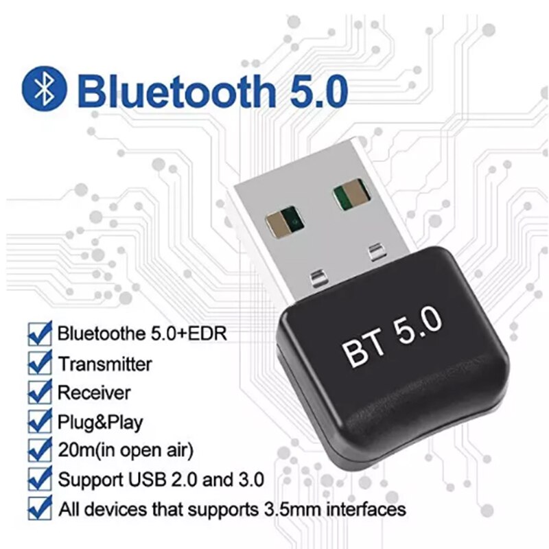 kabellos USB Bluetooth Adapter 5,0 für Computer Mini Bluetooth Dongle Musik Adapter PC Bluetooth Empfänger Absender