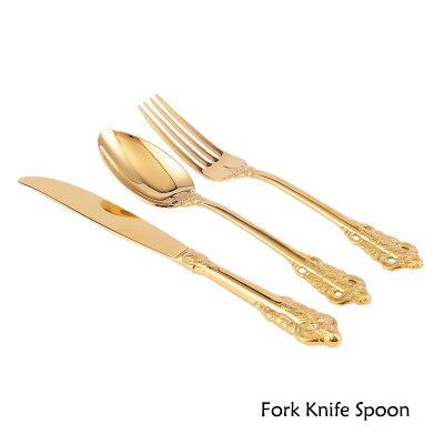 EECAMAIL Modern American Style Set Luxury Tableware European Western Plate Advanced Customization High Bone China: Fork Knife Spoon