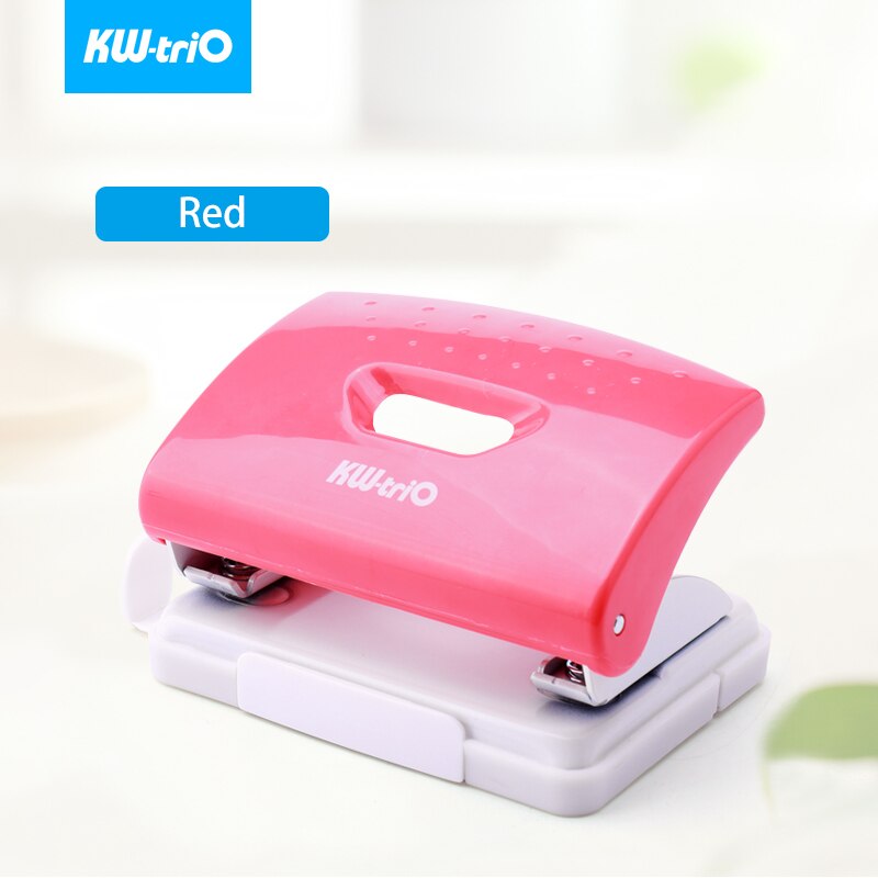 2-Hole DIY Paper Puncher Handheld Hole Puncher Double Hole Loose-Leaf Notebook Paper Punch with Mobile Phone Bracket Attached