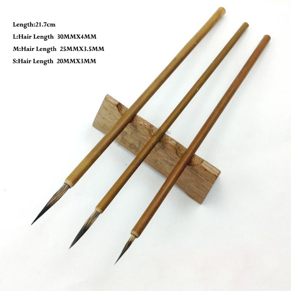 1 Set Traditional Chinese Calligraphy Brushes White Clouds Bamboo Wolf's Hair Writing Brush Calligraphy Painting Writing Brushes: C