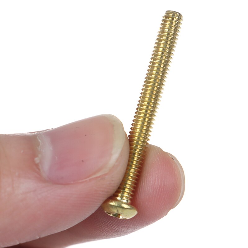 10Pcs M4 Copper Machine Screws Machine Pan Head Brass Screws