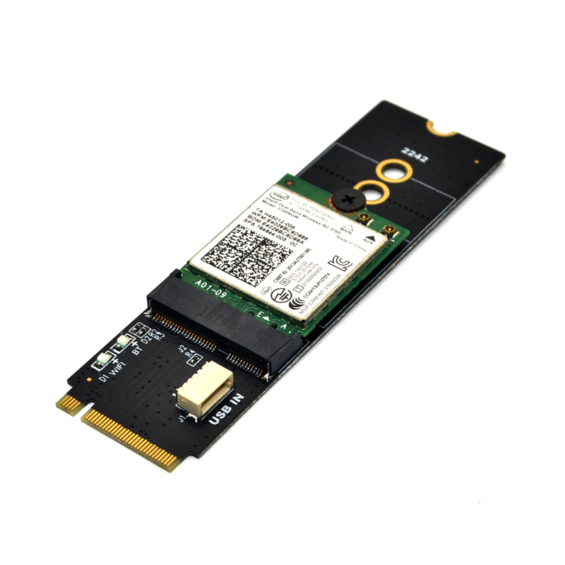 Adaptador Wifi M.2, llave M.2 M A ranura para llave A + E, tarjeta de red Wifi Bluetooth NGFF NVMe PCI express, Puerto SSD A ranura para llave E, adaptador Wifi