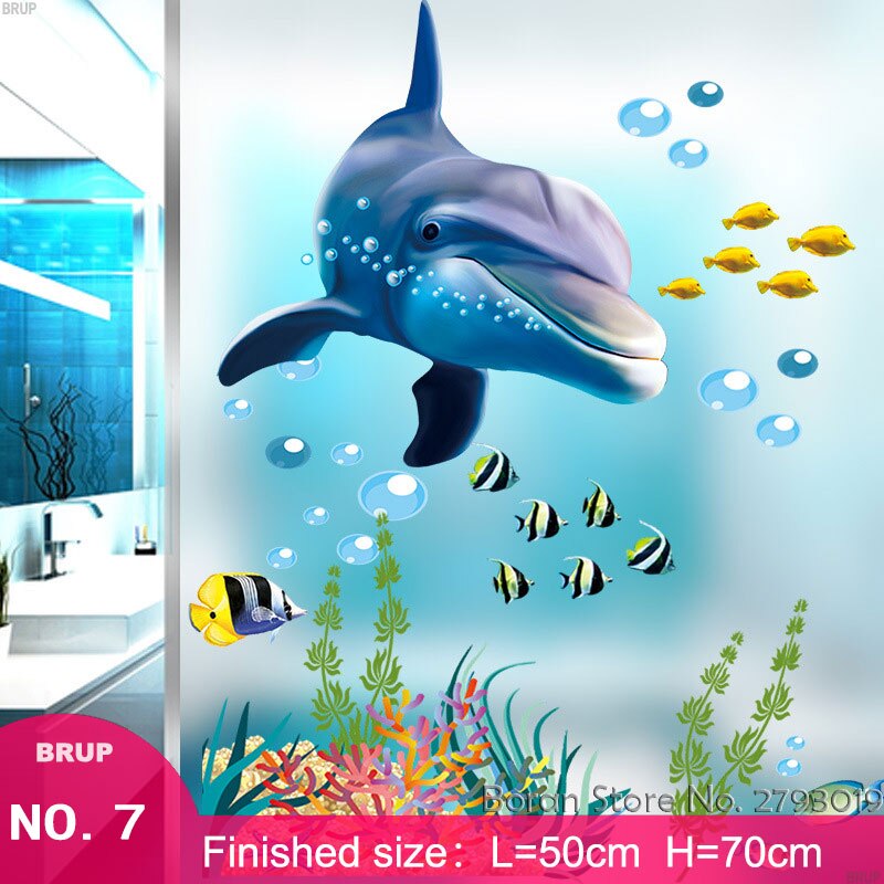 7 Kinds Dolphin Floor Stickers Sea Animals 3D Wall Stickers Bedroom Home Decors Mural Art Wall Decals Vinyl Wallpaper Waterproof: 07(buy 2 save 1usd)