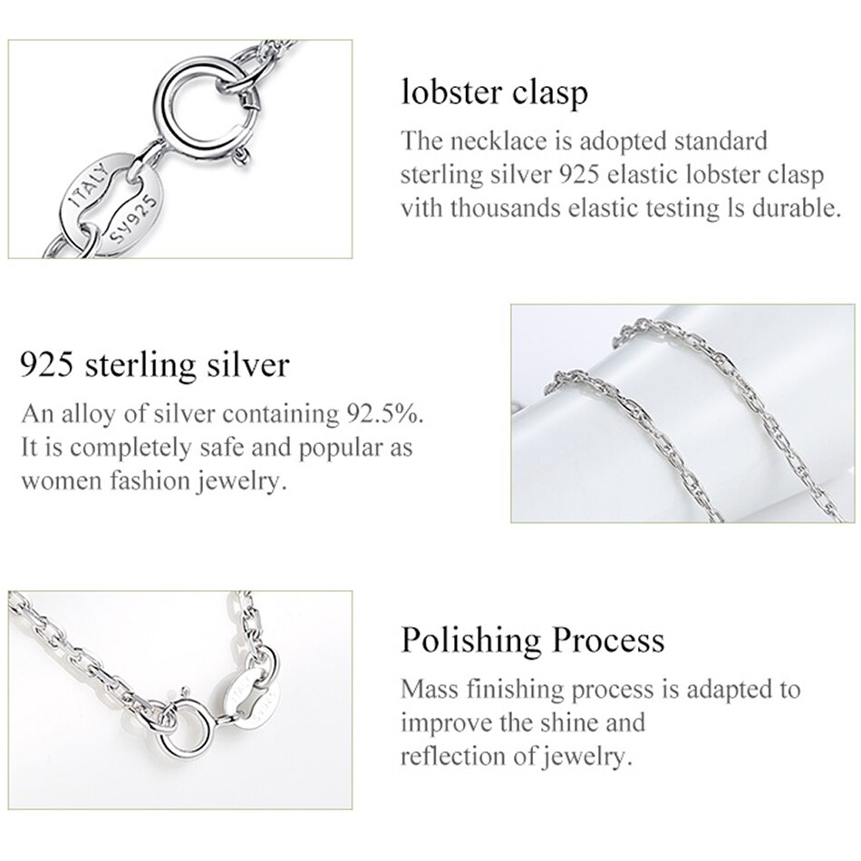 ELESHE Echt Reine 925 Sterling Silber Kette Halskette Frauen Mädchen Damen Box Schlange Seil Kreuz Kette Halskette Schmuck