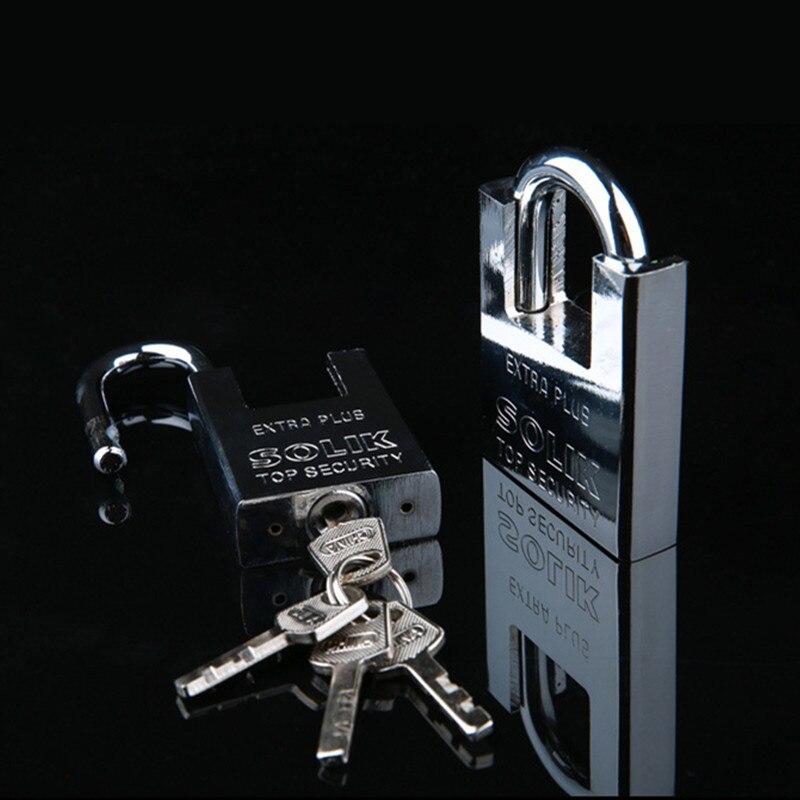 Keyed Padlock Waterproof Antirust, Home Security Padlock,Anti-Theft Lock Pry Door Lock Unlocked Door-Padlocks with Key