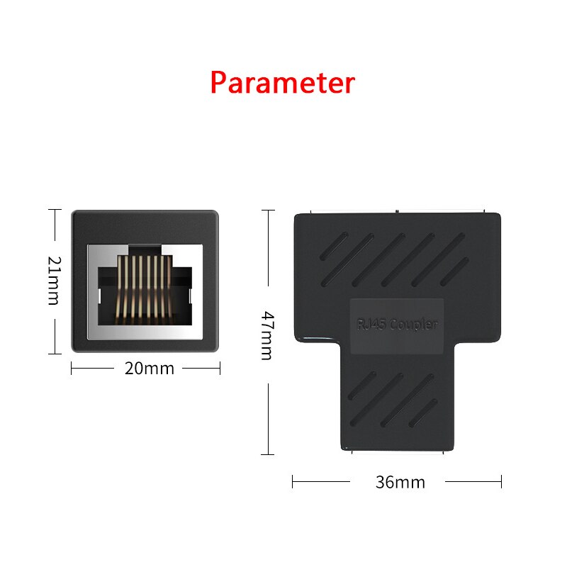 1 par 1 to 2- vägs ethernet  rj45 hona kabel splitter adapter kontakt för router pc laptop ip kamera tv box