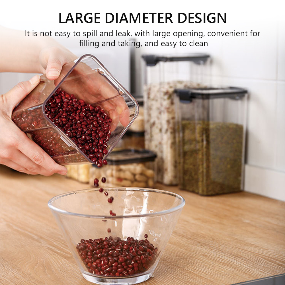 Transparante Luchtdichte Pantry Pasta Doos Multigrain Verzegelde Blikken Voedsel Container Plastic Keuken Koelkast Met Deksel Granen
