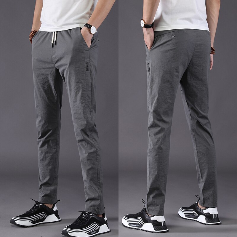 L'été Ultra-Mince Fiber De Viscose Pantalon de Costume D'affaires Pour Hommes Pantalon de Costume Slim Grande Taille Pantalon Formel Formelle Hommes Pantalons décontractés: 8199 grey