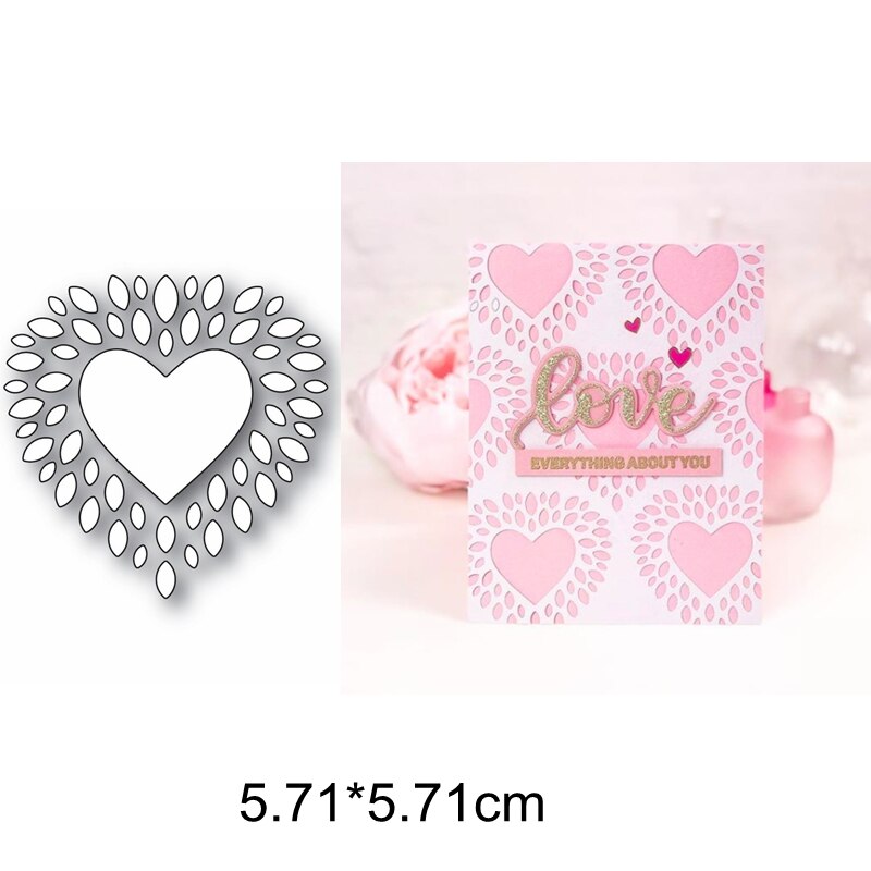 Mots vous aiment doux coeur couronne étoile briser bordure cadre carré métal matrices de découpe bricolage artisanat faisant modèle #18: 9