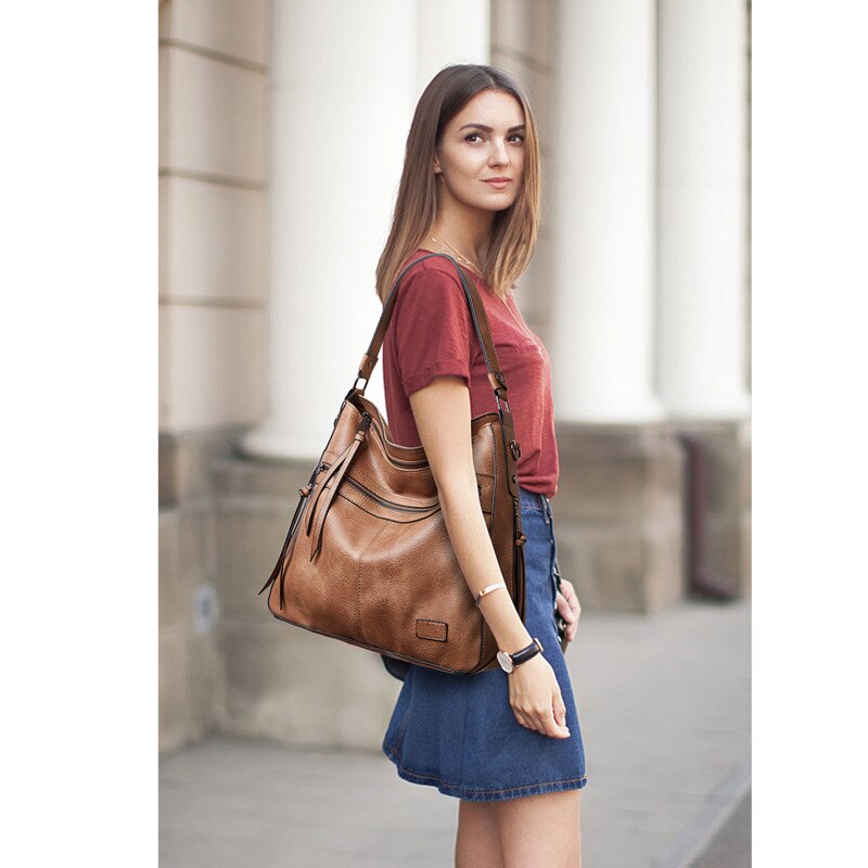 Frauen handtasche herbst und Winter neue schulter taschen für frauen multi Reißverschluss umhängetaschen mit quaste hobos tote taschen