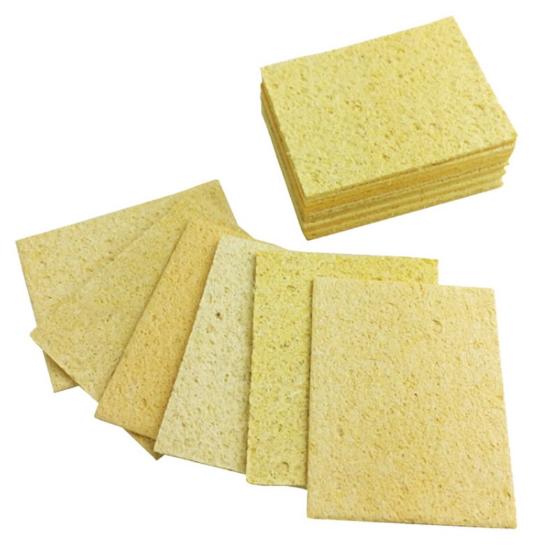 10 pièces jaune nettoyage éponge nettoyant pour durable soudure poste de soudage électrique fer à souder conseils nettoyer éponge réparation outils