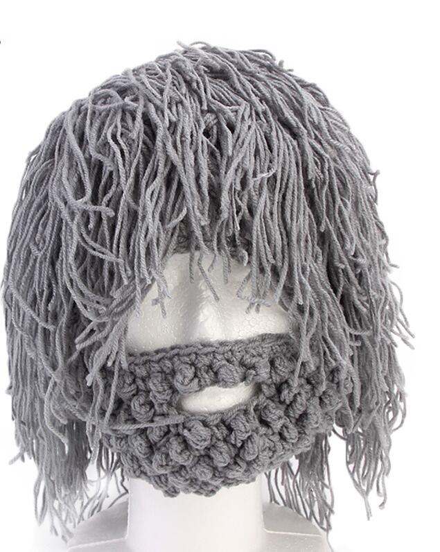 1pcs/lot Handmade Knitted Men Winter Crochet Mustache Hat Beard Beanies Face Tassel Bicycle Mask Ski Warm Cap (good): 2