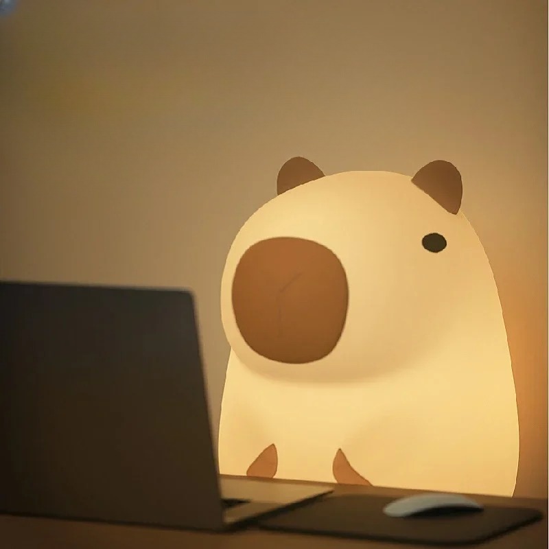 Veilleuse en plastique dauphin mignon, cochon d'inde, batterie, de décoration de bureau, papeterie , 2025